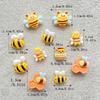 20Pcs Cute Mini cartoon bee and honey jar Nail Art Resin Designer Charms DIY Craft For Nail 3D Decorations Jewelry