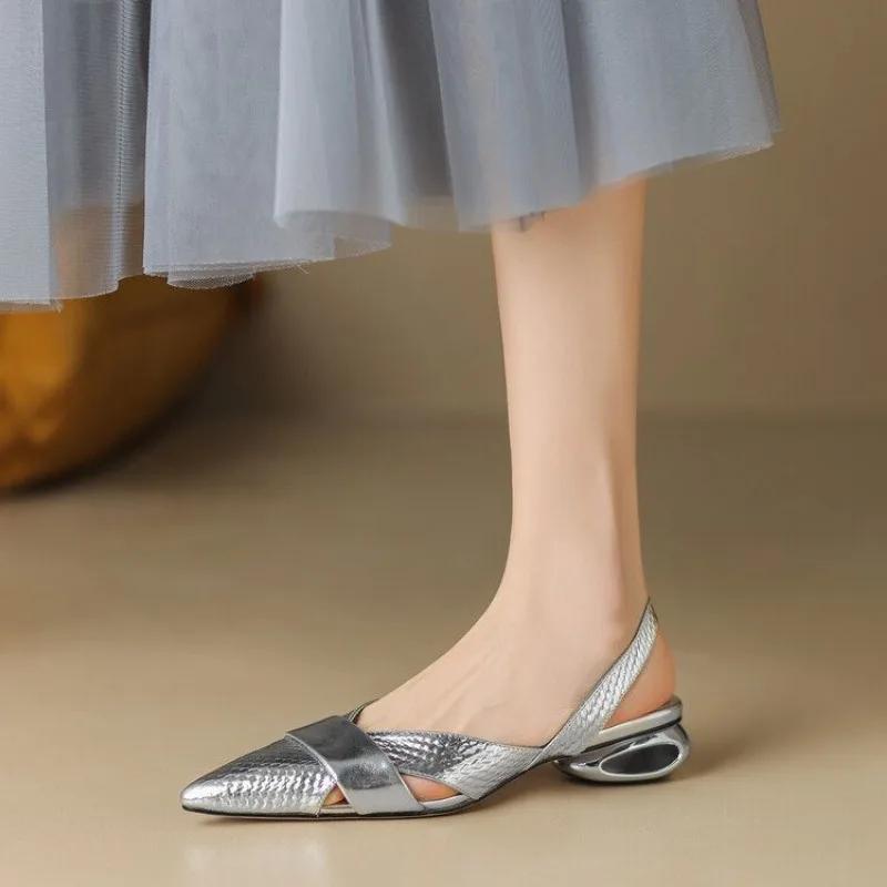 Schuhe Damen Outdoor Geschlossene Zehenpartie Damensandalen Übergröße Abendsandalen Damen Spitzschuh Slipper Niedrige Absätze Damen