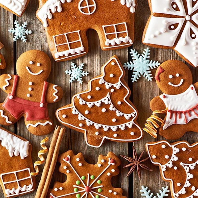 Five Christmas Cookie Cutting Machines Christmas Cartoon Cookie Molds Santa Claus Snowflake Flipping Sugar Cookies Baking Tools