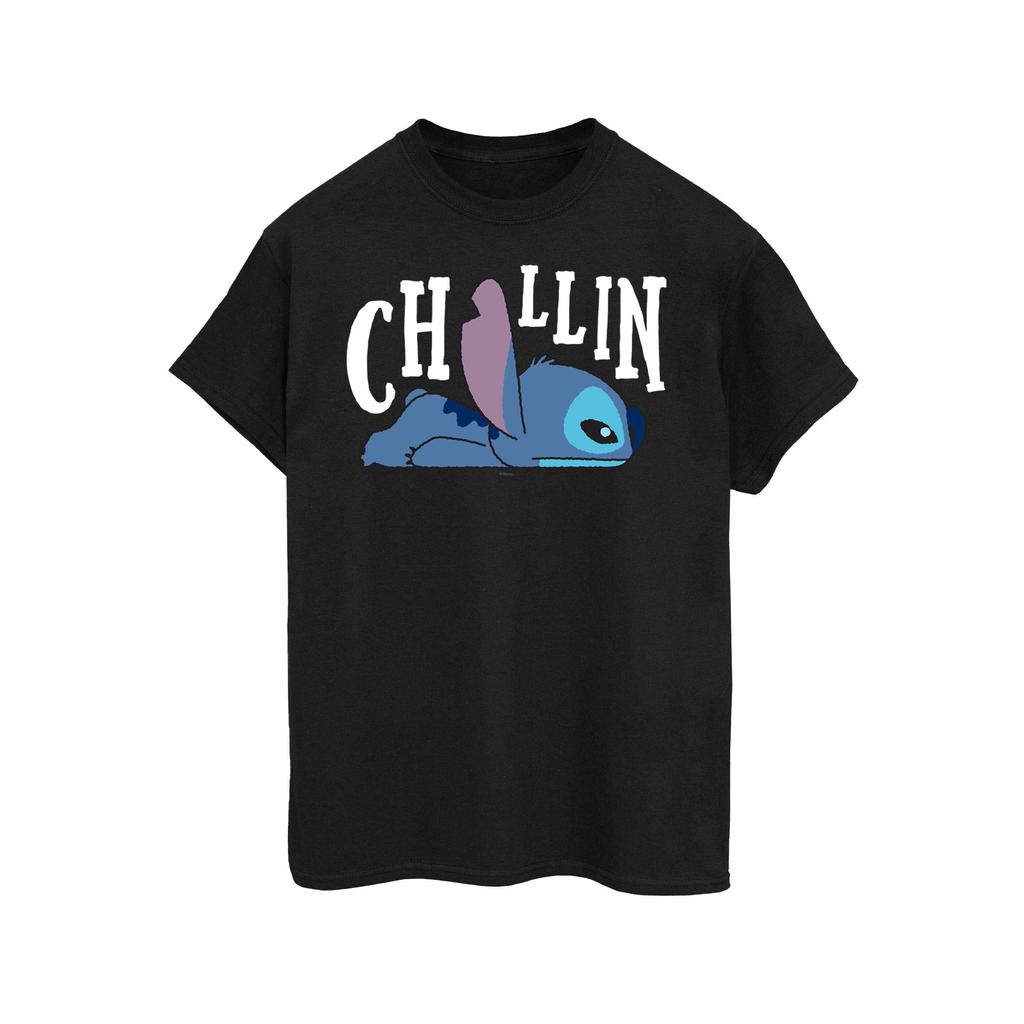 Disney Womens/Ladies Lilo And Stitch Chillin Cotton Boyfriend T-Shirt