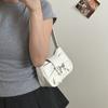 PU Leather Square Pleated Handbag Soft Bow  Armpit Bag Elegant Bowknot Crossbody Bag  Work