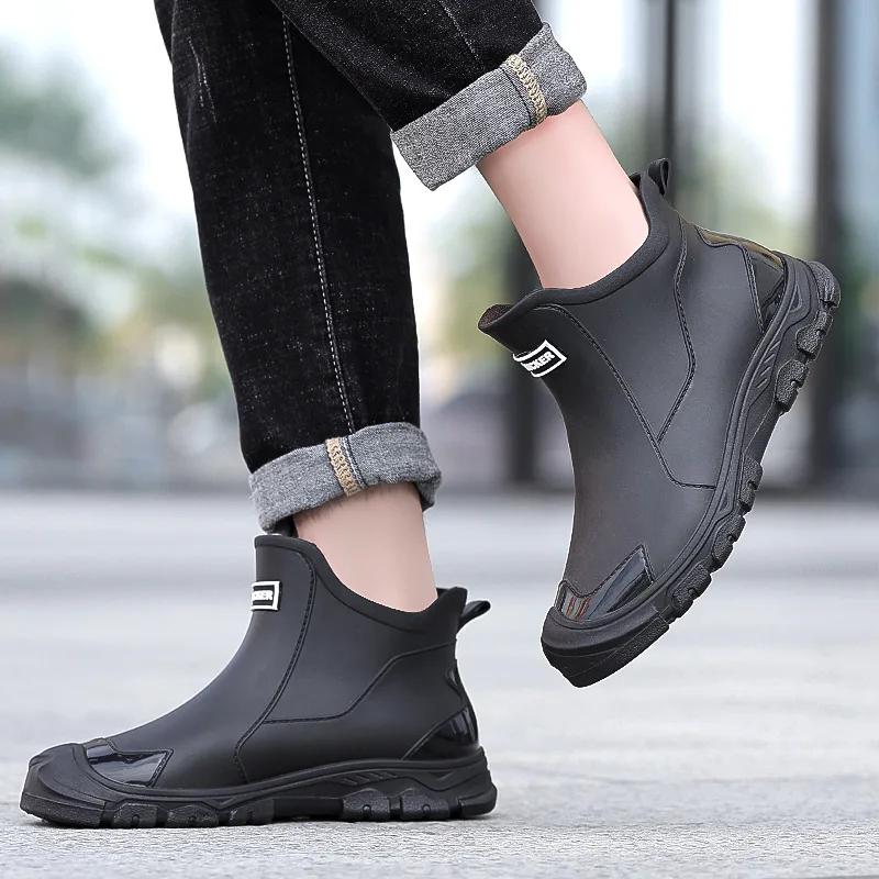 Fashion New Outdoor Non-slip Light Shoes Men Rain Boots Waterproof Rubber Fishing Shoes Durable Waterproof Rubber Fishing Shoes