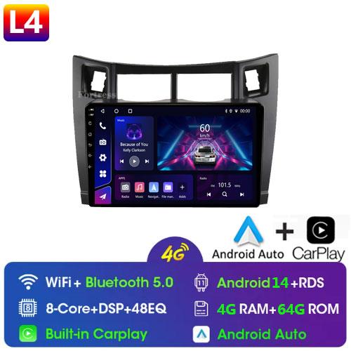 4G+64G Car Multimedia Player for Toyota Yaris 2007 Radio Fascia Car Radio 2005 - 2012 Android GPS Navigator 2 Din carplay stereo