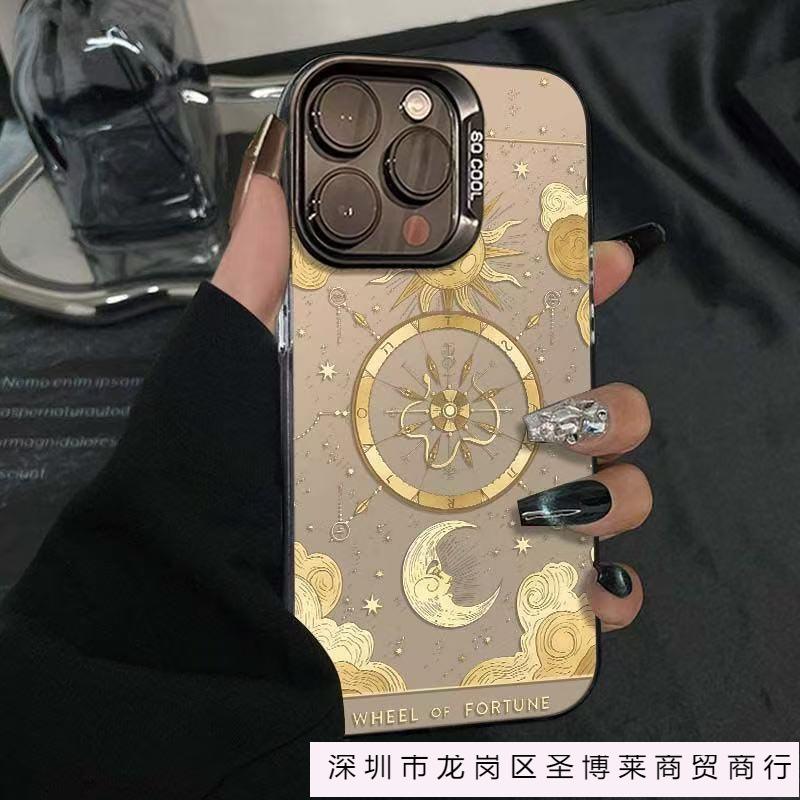 Golden Starry Sky Is Suitable for Apple 16Promax Mobile Phone Case Personalized Vitality Case iPhone15/14/13 Europe and America 12