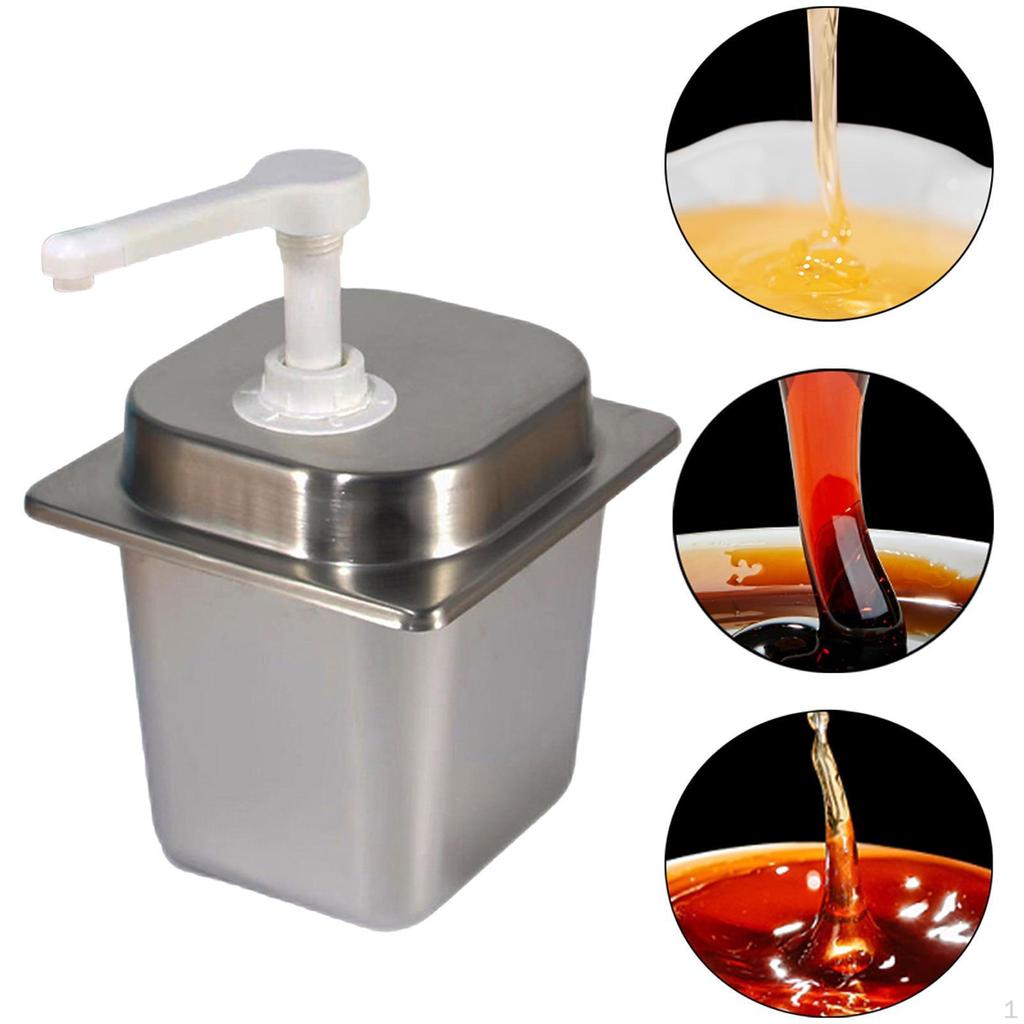 2.3L Pump Bottle for Sauces And Condiments, Hand-Operated Dispenser Kitchen Bar