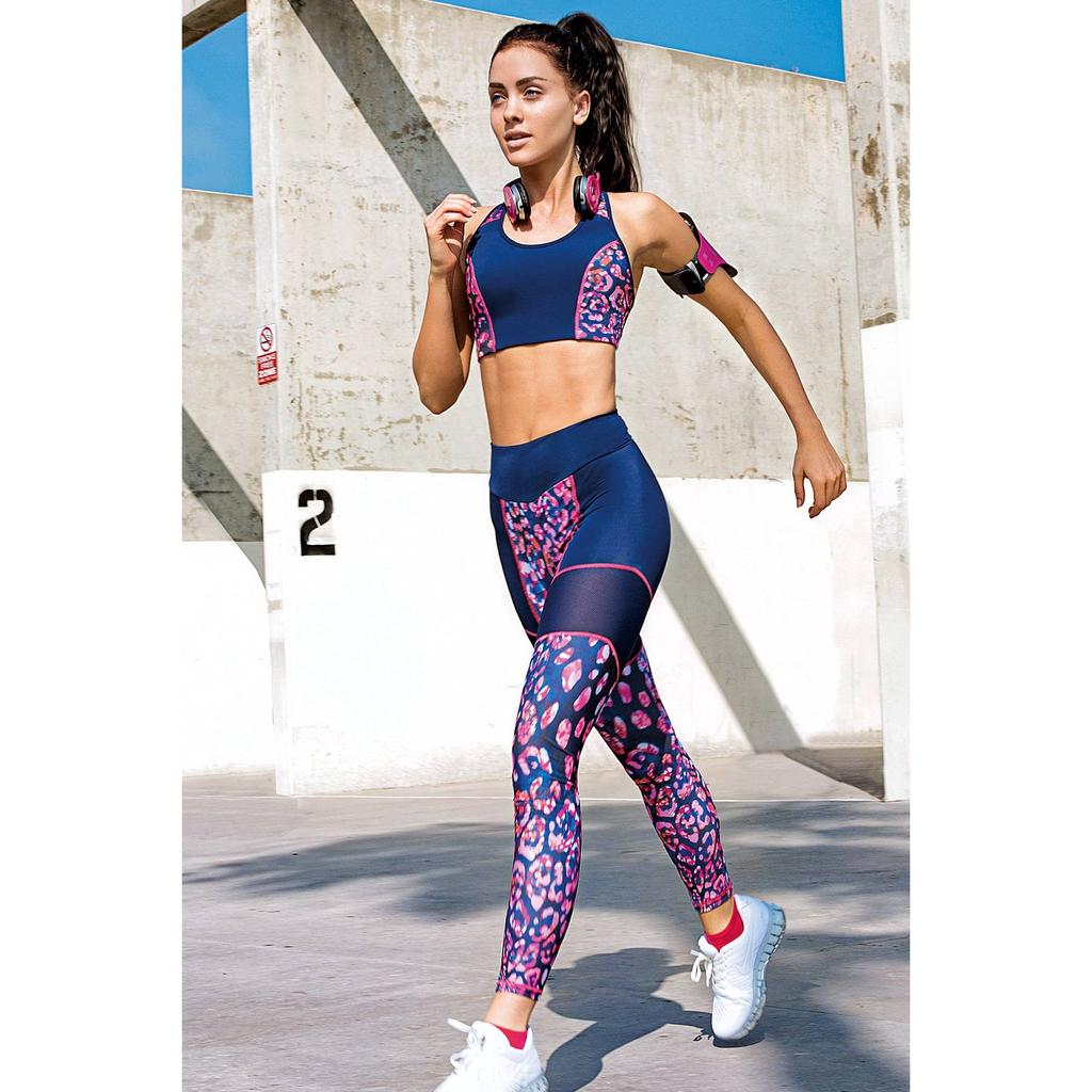 Kaufe Women's Legging Patterned Navy Blue Sports Running Fitness Gym