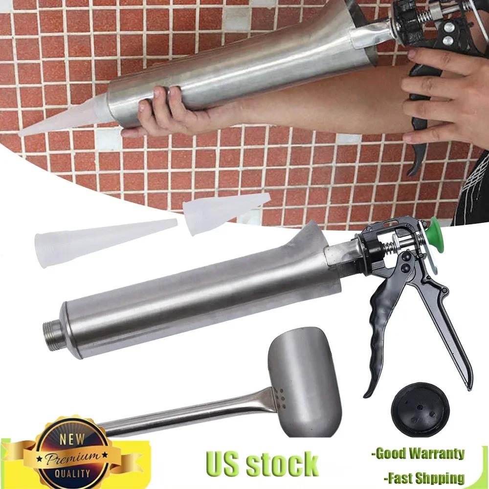 

Bymaocar Angled Nozzle Cement Wall Sewing Gun Pump Grouting Tool Tile Grouting Gun Stainless Steel Body W/ Metal Ratchet Handle