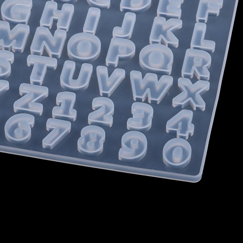 Transparente Form für Epoxidharz, große Alphabet- und Zahlen-Silikonform