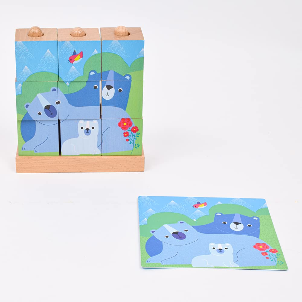 DJECO Forest 3D Wooden Building Picture Educational Toy with Animal Montessori Ages and Boys and Baby Gift for Baby Kindergarten Summer Kids Puzzle-Up