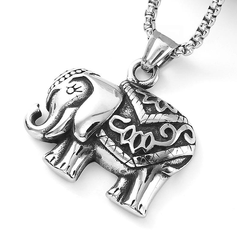 Hip Hop Necklace Accessories, Auspicious Elephant Pendant, Titanium Steel Necklace, Lucky Pig Necklace