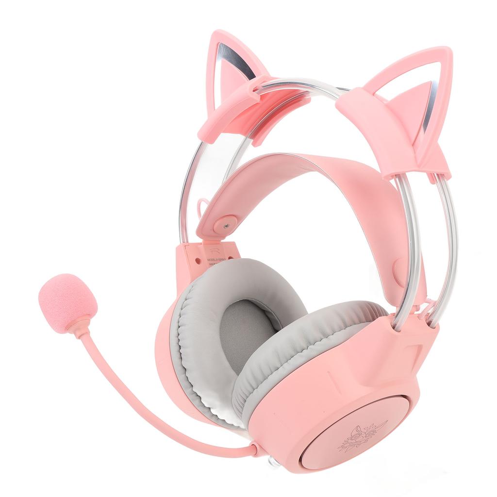 Cat Ear Gaming Headset Roseate RGB Light Adjustable Headband Wired Gaming Headphone with Mic for PC Laptop Game Console
