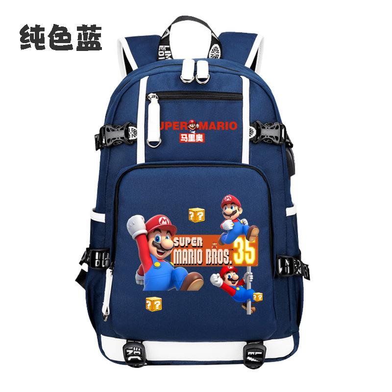 Zaino con Licenza Anime di Mario per Bambini Adolescenti Ragazzi Ragazze, Leggero Ergonomico Zaino Scolastico Grande Capacità, Design Anti-Scoliosi