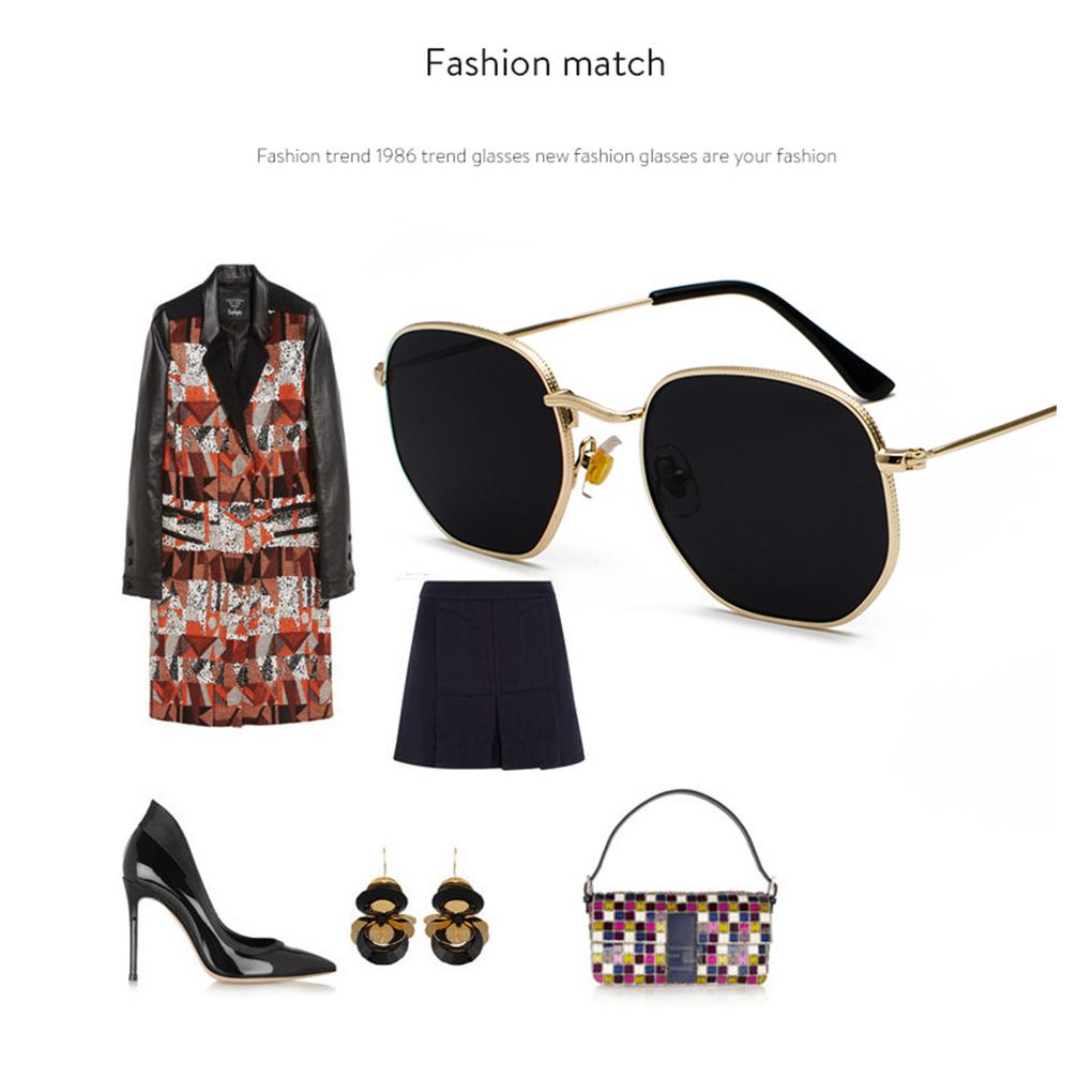 Lightweight Frame UV Protection Hexagonal Sunglasses For Fashionable Men