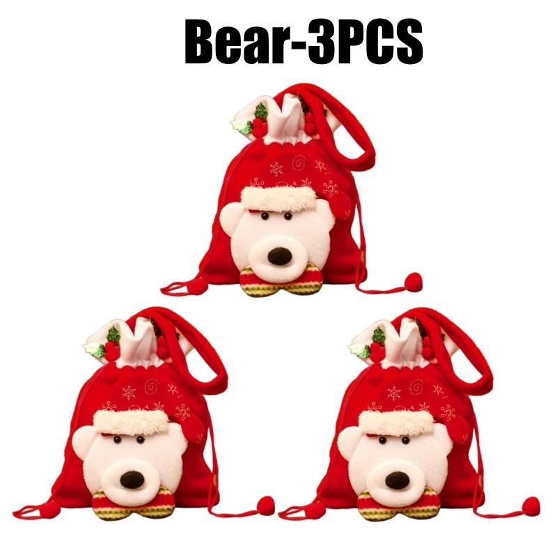 Christmas Apple Bag Reusable Gift Bag Drawstring Handbag for Christmas Eve Candy Favors Treat Pouch Holiday Present Sack