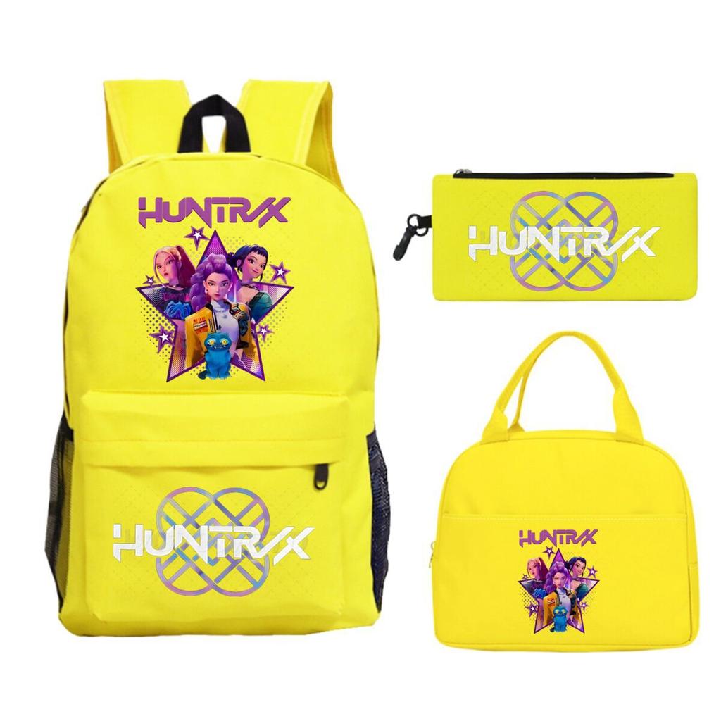Kpop Demonunters Peripheral Children'S Backpack Elementary And Secondary School Bag Three-Piece Set