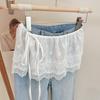 Sweet Lace Trim Ruffle Skirt: Women's Versatile Four-Season Layering Skirt Apron