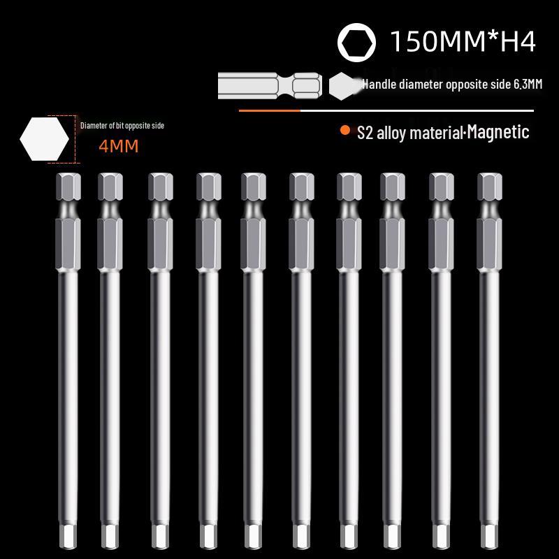 Hexagonal High Hardness S2 Bit Set for Pneumatic & Electric Screwdrivers