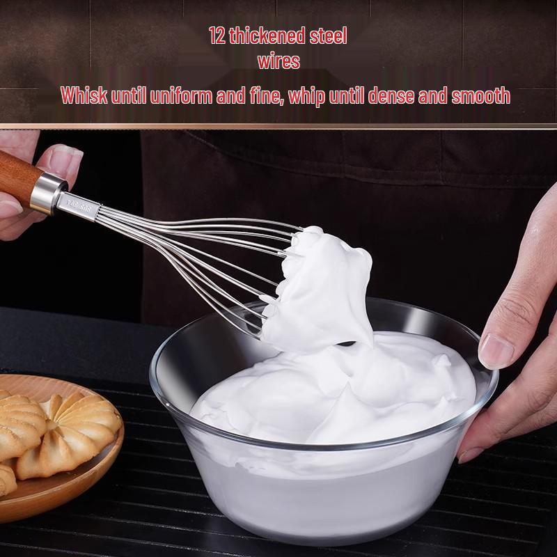 304 Stainless Steel Manual Egg Whisk for Baking and Cream Whipping