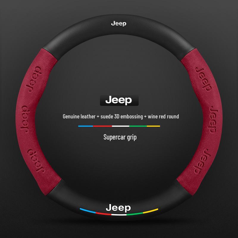 Jeep Steering Wheel Cover for Compass, Renegade, Cherokee, Wrangler, Commander, Gladiator