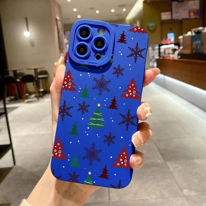 Christmas Tree Graphic Phone Case For iPhone 16 Pro Max 15 14 13 12 11 XS X XR 7 8 Plus SE 2022 Shockproof Silicone Bumper Cover