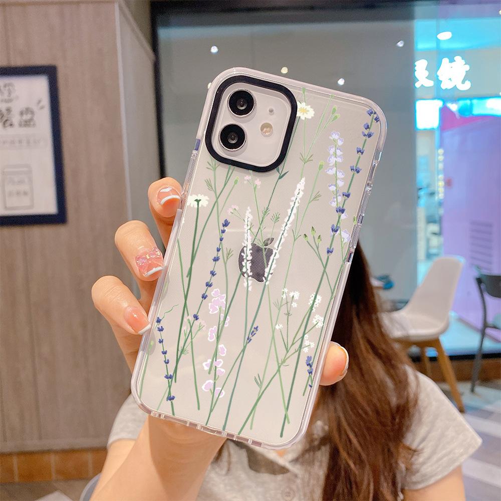 Simple Lavender Mobile Phone Case iPhone15 Summer New Transparent Case Apple 17 Anti-drop Protective Case 16 Girls