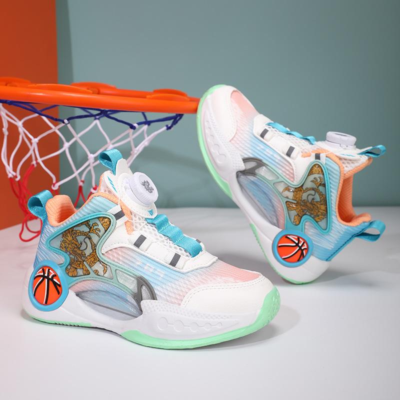 Children's Basketball Shoes 2025 New Breathable Mesh Soft Sole Lightweight Non-slip Boys Professional Training Practical Sports Shoes