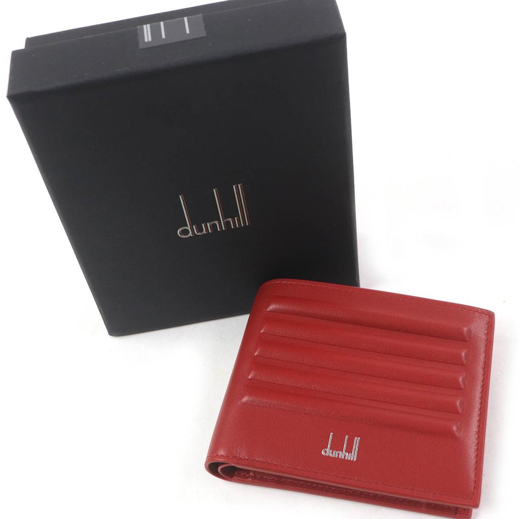 Pristine Dunhill Bifold Wallet GT 4CC Coin case Billfold Red leather mens Used