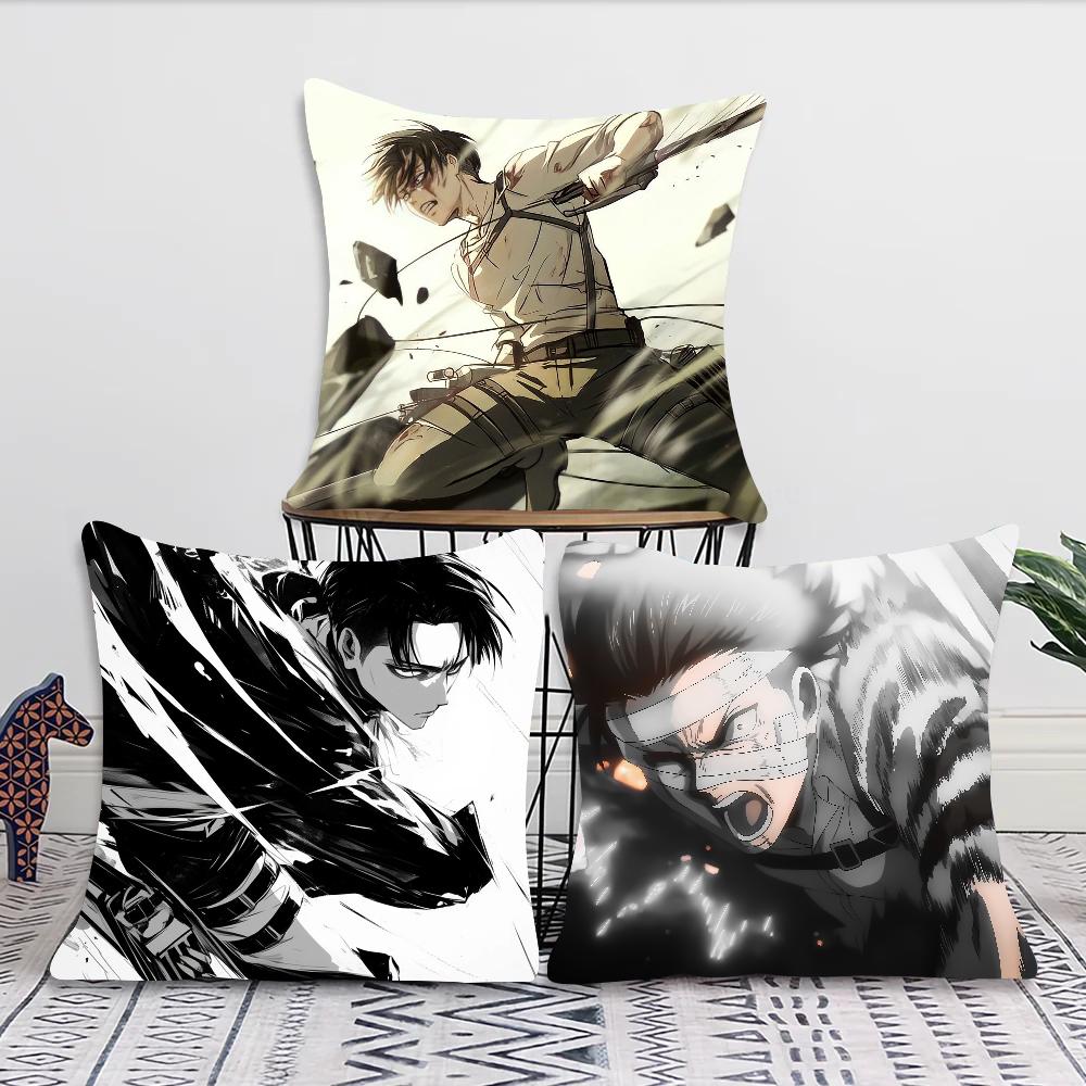 Levi Ackerman Attack On Titan Pillow Case Square Pillow Bedroom Sofa Leisure Comfort Cushion Car Living Room Home Decoration