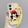 KEYSION Cartoon Cute Plush Embroidery Case for VIVO Y03 Y03t with Lanyard Silicone Shockproof Phone Cover for VIVO Y18 Y28s 5G