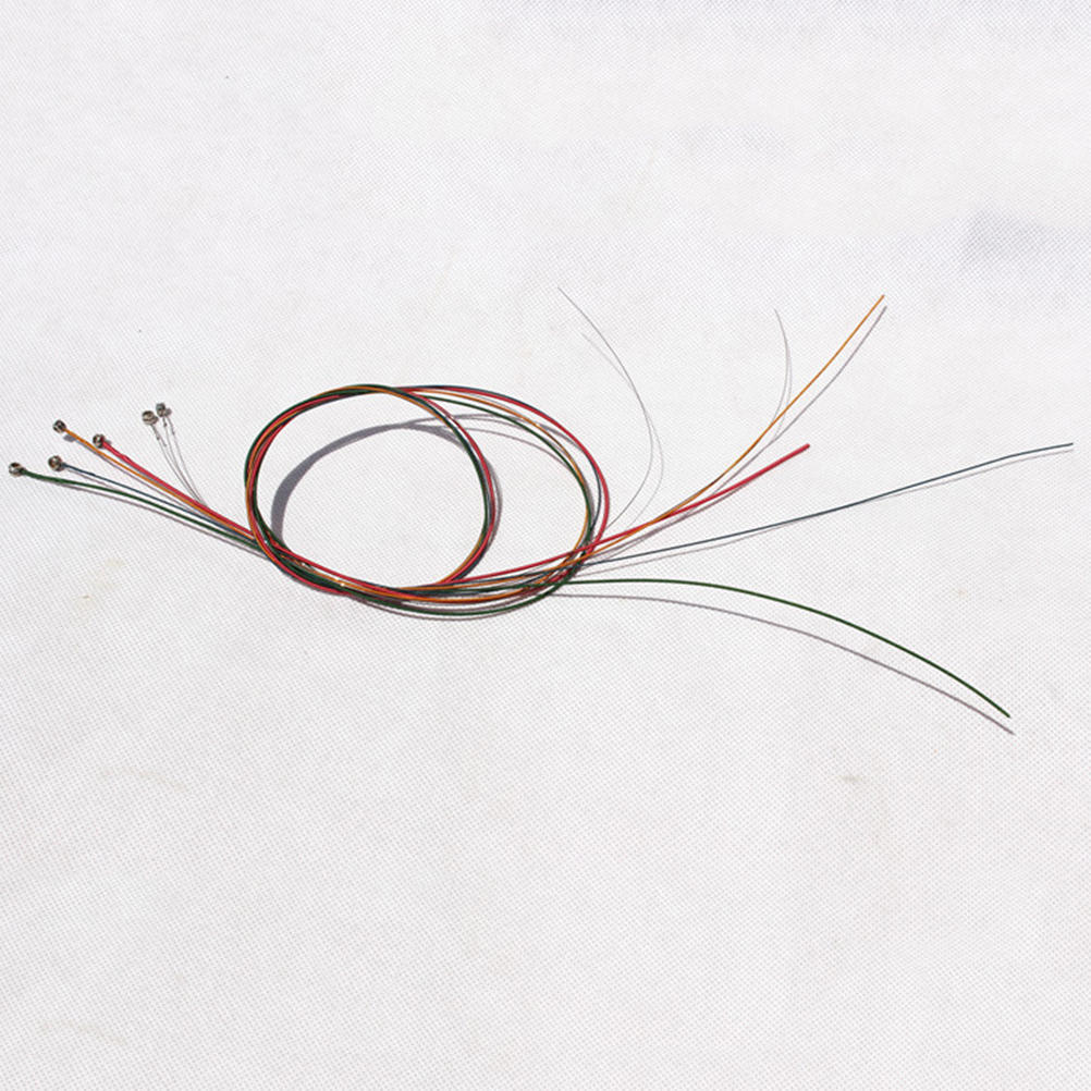 

Один набор 6 шт. радужных разноцветных струн для акустической гитары, аксессуар