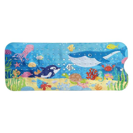 Bath Mat with Drainage Holes, Anti-Slip Texture Foot Massage Mat, Food-Grade PVC Material Suction Cups Bathtub Mat