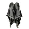 Thickened Split Shawl Fringed Scarf Women'S Knitted Cape Plaid Travel