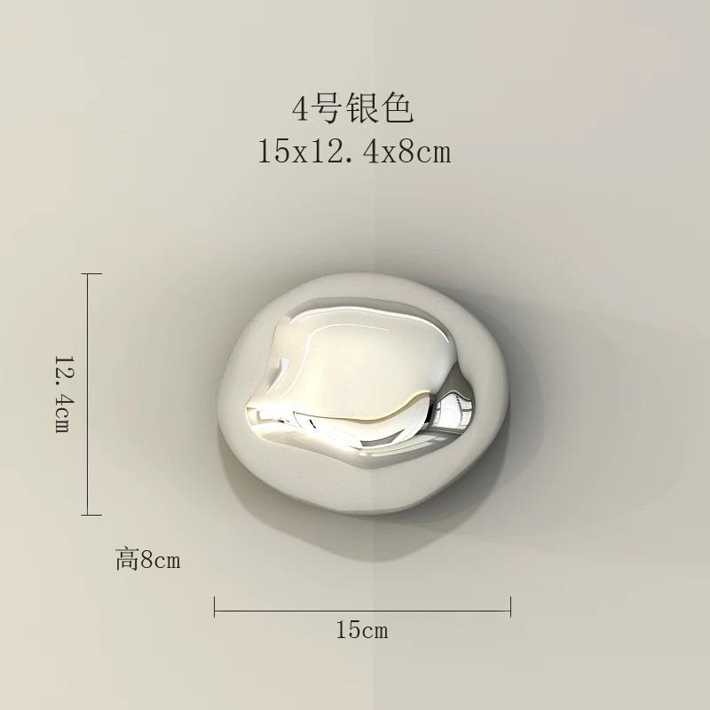 Background Wall Hanging Silver Stone Abstract Three-dimensional Handicraft Pendant Living Room Wall Decoration Accessories