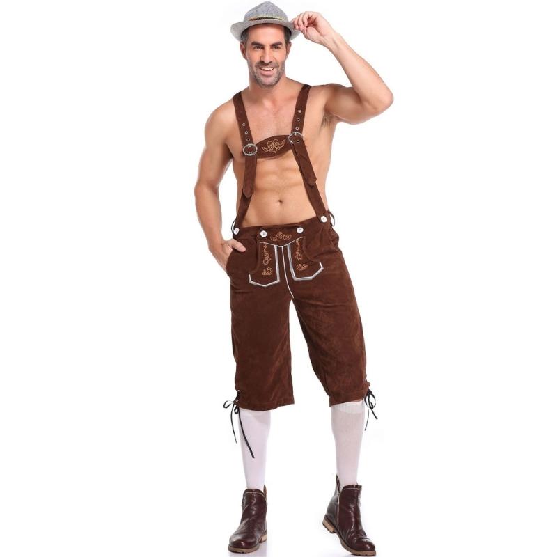 Oktoberfest Themed Suspenders Shorts For Men Women Festival Clothing Polyester Party Outfit Easy Maintenance