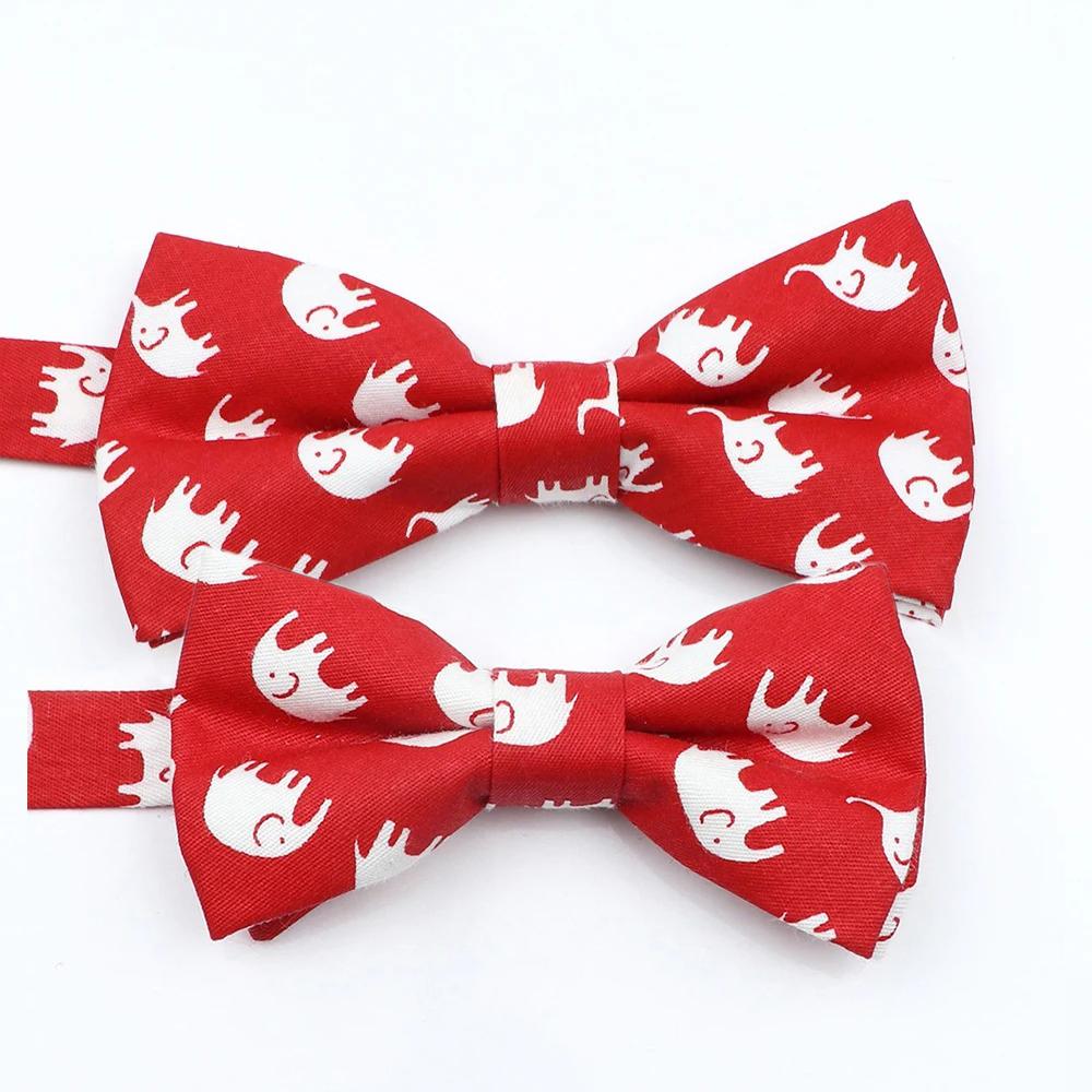 Floral Cotton Bowtie Elephants Whales Flower Pattern Parent Children Family Set Colorful Butterfly Wedding Party Accessory Gifts