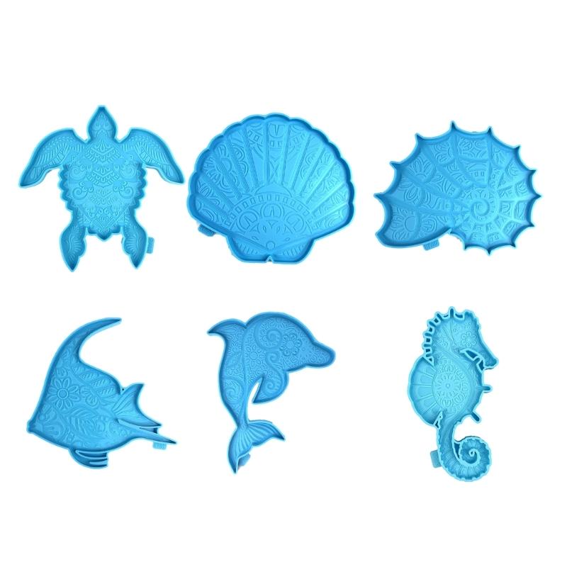 Stereo Wandbehang Silikonform Valentinstag Seepferdchen Delfin Dekoform DIY Desktop-Ornamente Anhänger Epoxidharzform