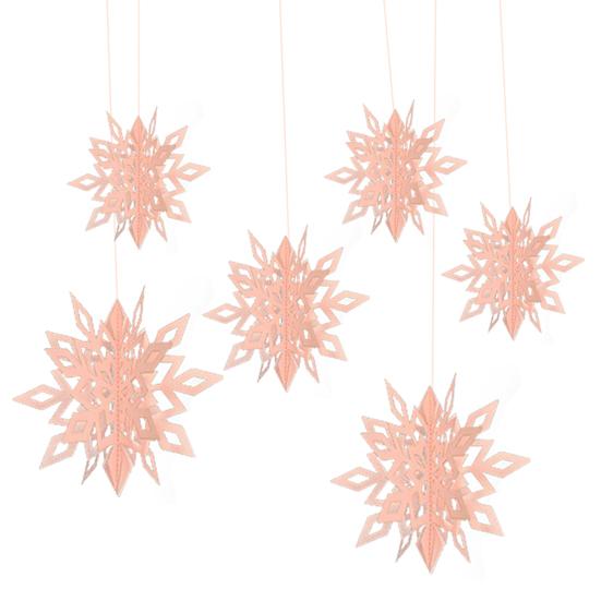 6 ks 3D holografických dekorací sněhových vloček Vodotěsný třpytivý papír Sněhové vločky Zimní dekorace pro vánoční oslavy novoročních narozenin