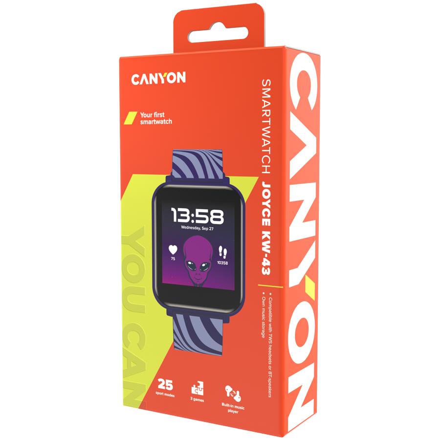 Canyon Smartwatch Dla Dzieci Joyce Kw-43 Dual Bt Muzyka Niebieski
