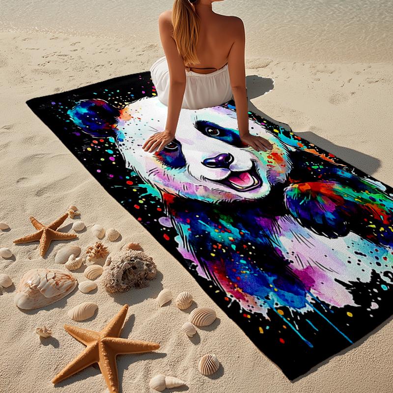 Colorful Panda Love Beach Towel, Super Soft Microfiber, Gift for Her/Him, Birthday, for Pool, Beach, Travel, Home Decor Fan gifts