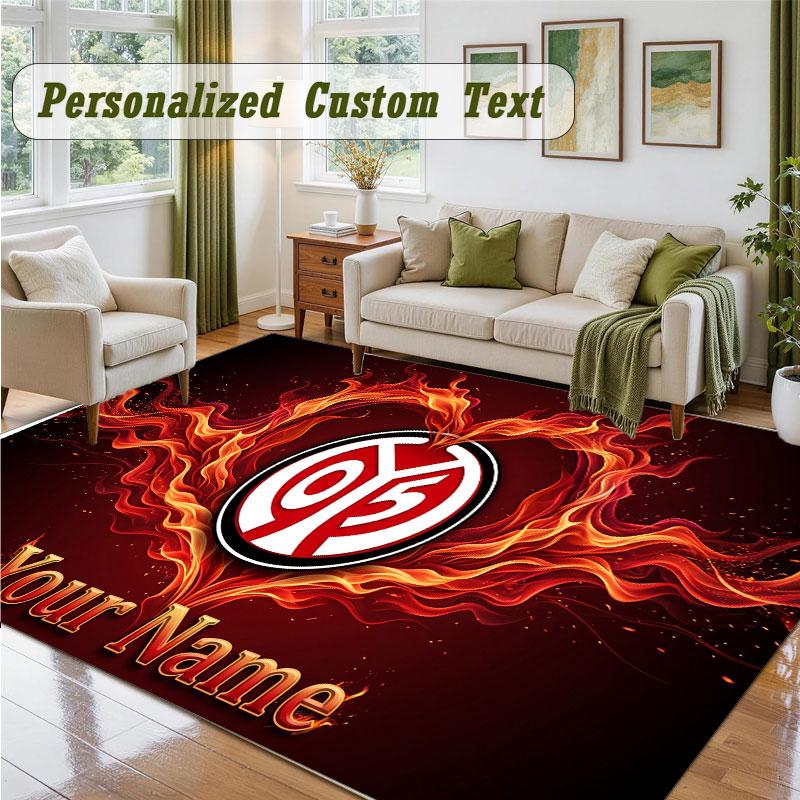 Crystal Velvet Square Rug Custom NameMainz 05 Pattern Non Slip Home Floor Decor Rug