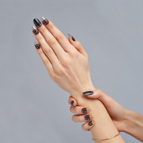 [Glambux] Self Gel Nail Sticker Art 18 - Black Lace