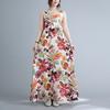 Summer Fashion Dress Women Loose Print Sleeveless Cotton Linen Dress Women's Vest Camisole Dresses