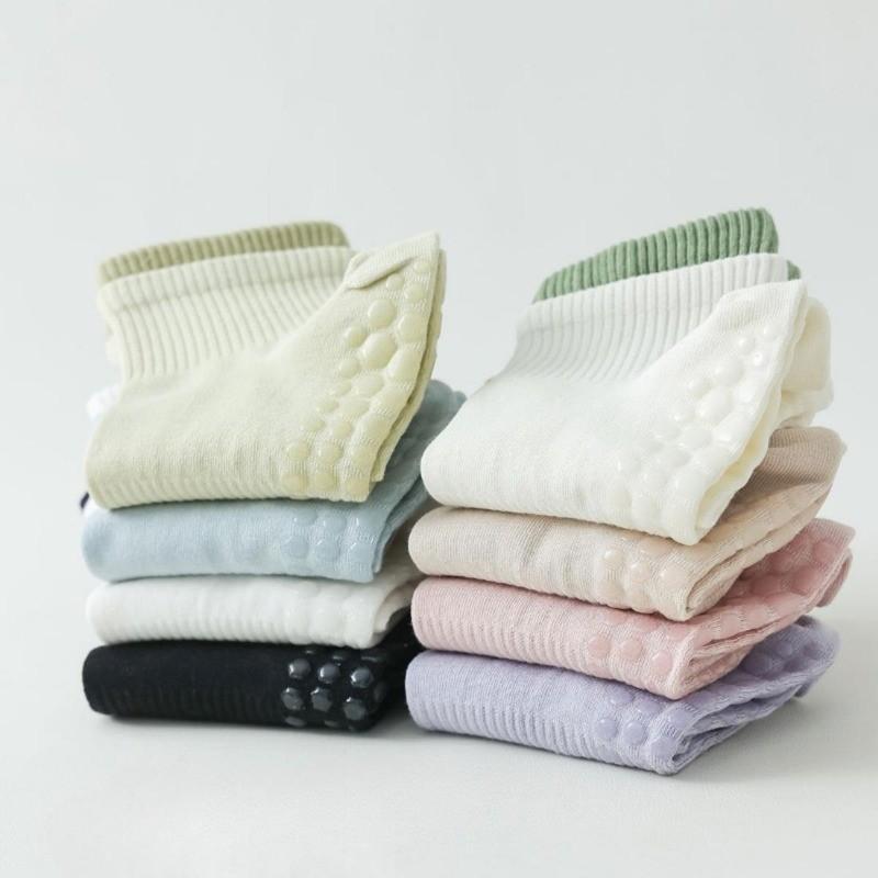 5 Paar Trendige Yoga-Socken Damen Bodensocken Koreanischer Stil Baumwollsocken Sport Tanz Professionell Rutschfeste Silikonsocken