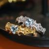 S925 Sterling Silver Gold-Plated Diamond Ring - Niche Retro High-End Cold Style Jewelry