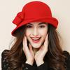 French Style Wool Bucket Hat Felt Mourning Cap Vintage Panama Hat  Party