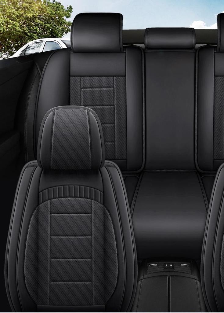 Universal Full Leather Car Seat Cushion, All-Season Coverage for SUV, Truck, Sedan PG42