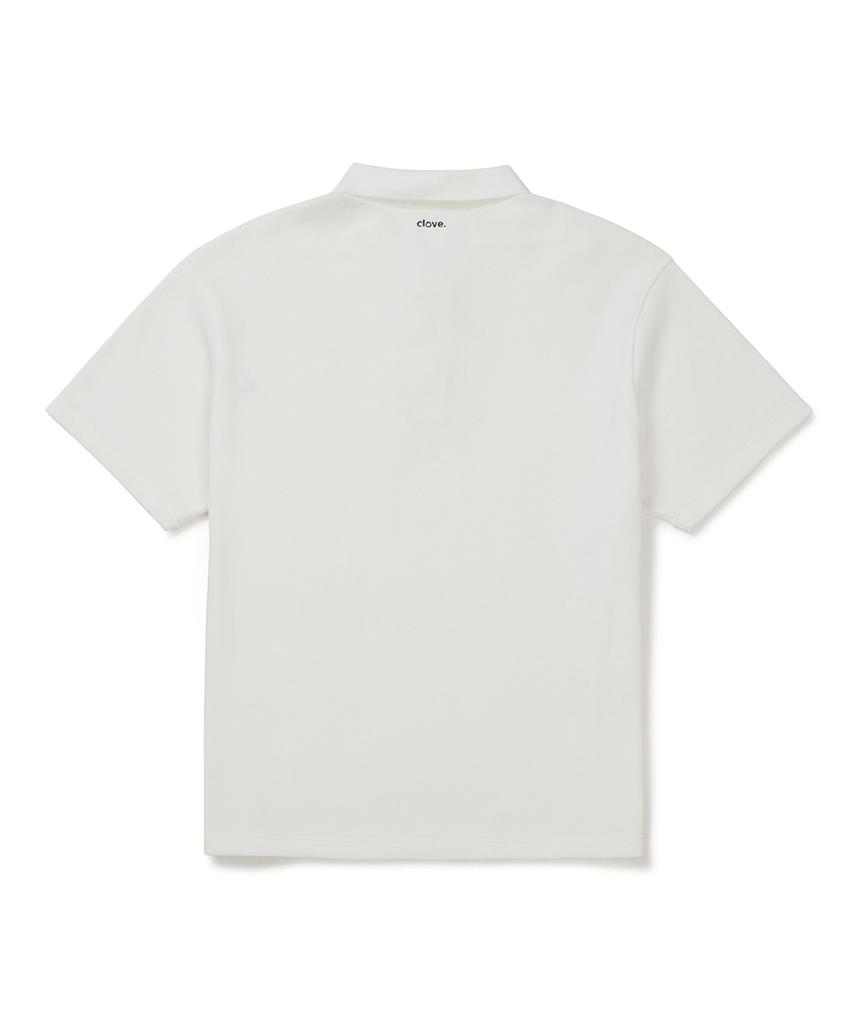 CLOVE [26Sm Clove] Waffle Polo T-Shirt_Men (White)
