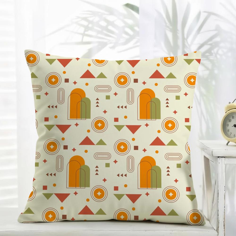 Boho Plant Nordic Cushion Cover Comfort Daily Washable Linen Soft for Sofa Bed Home Room Decor