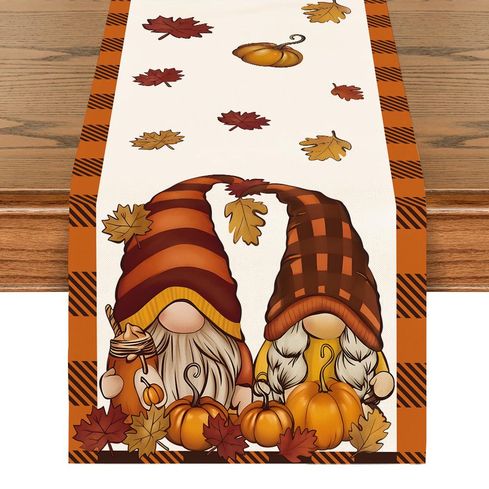 Mantel Decorativo de Calabaza y Hoja de Arce para Acción de Gracias de Otoño para el Hogar y el Comedor