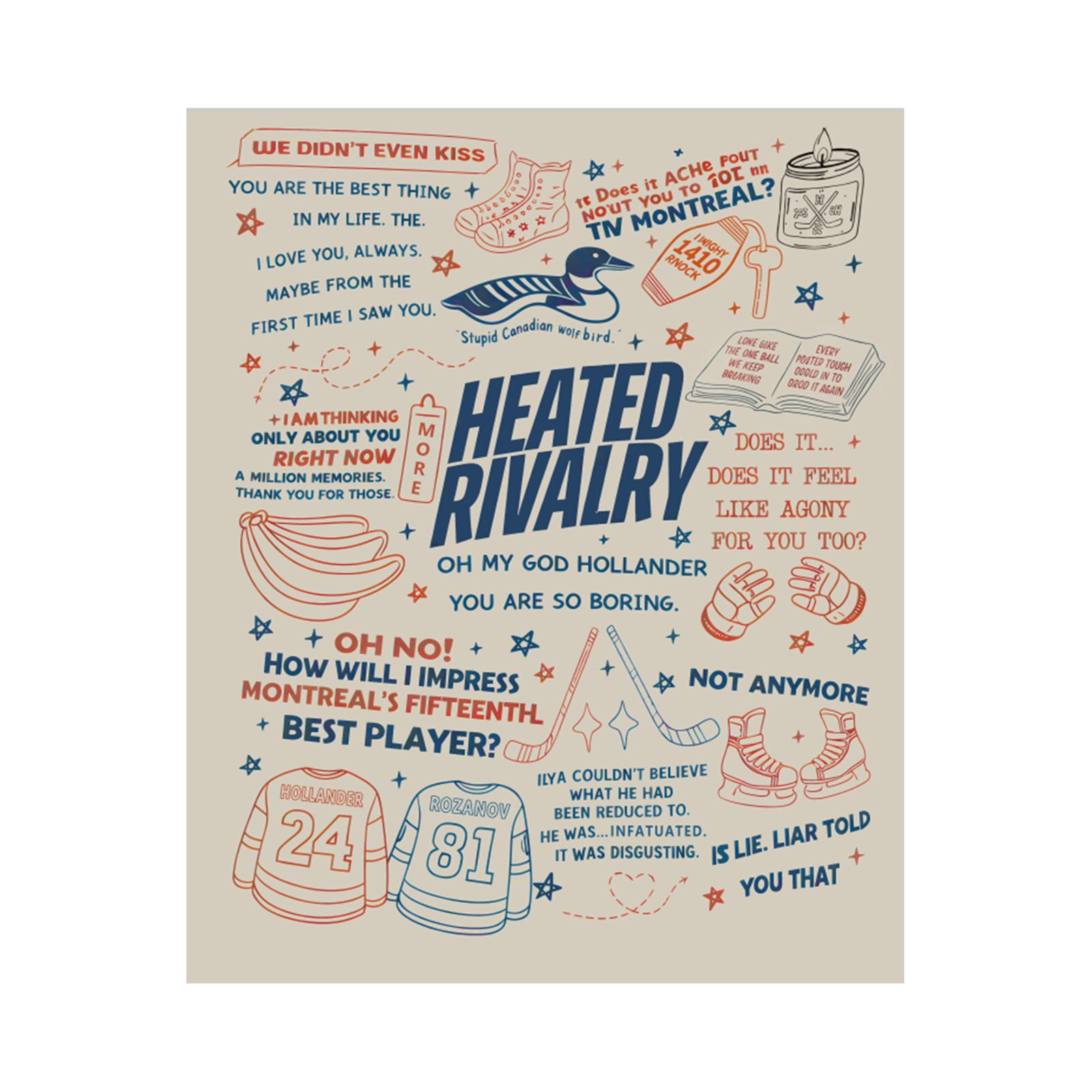 

Heated Rivalry Printed Blanket 180x200cm Soft Warm Throw Blanket Lightweight for Home and Office Use Durable Material Cozy Design One Size